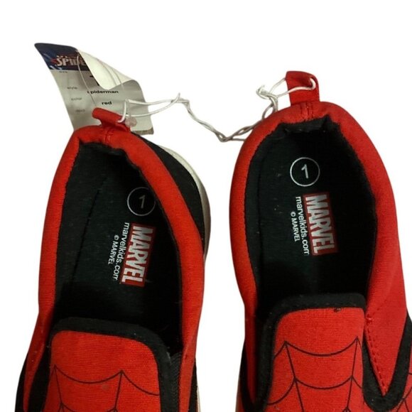 Marvel Spider-Man Slip-On Shoes Youth Size 1 –New With Tags– Kids Casual Sneaker - Picture 2 of 6